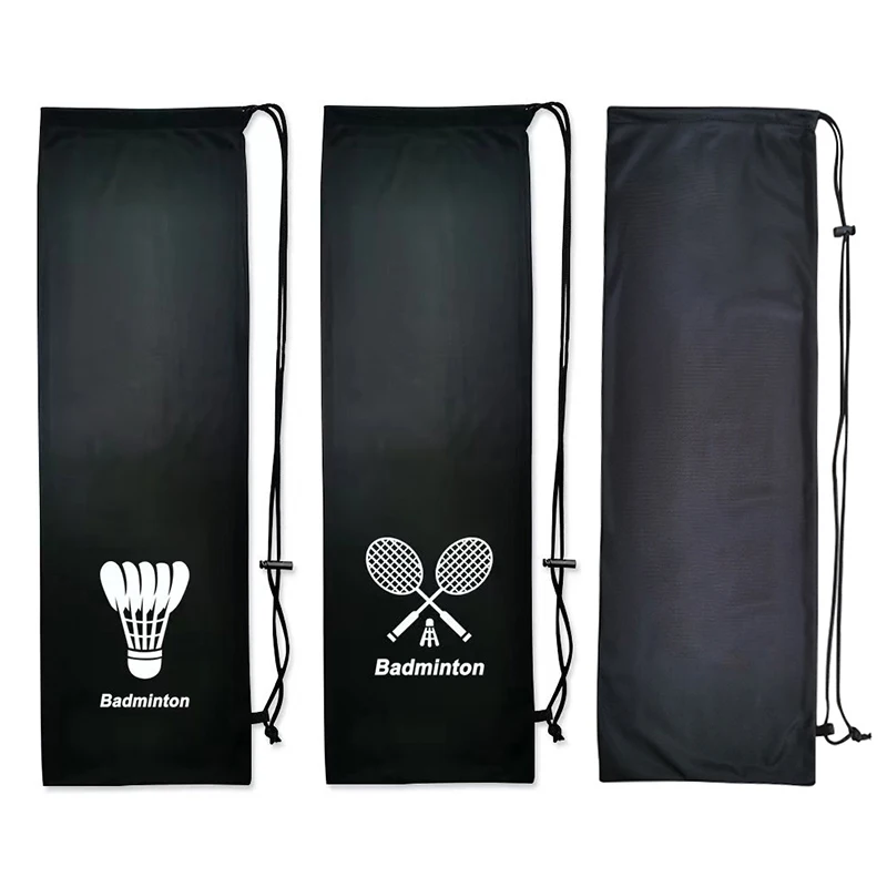 Portátil Badminton Racket Capa Bag, Soft Storage Bag Case, Cordão Bolso, Tênis, Proteção, Esporte Suprimentos, 1 Pc