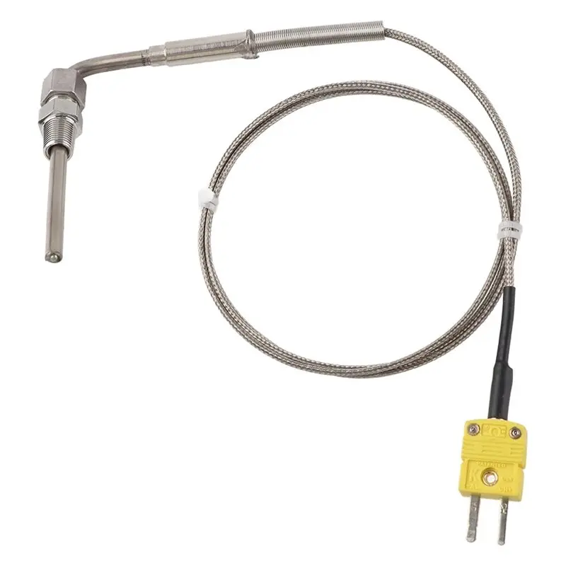 AB42-Probe Sensor, K-Type Exhaust Thermocouple Temperature Probe For Exhaust Gas With Exposed Tip & Connector