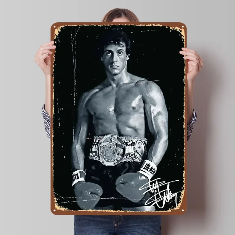 سيلفستر ستالون ملصق الملاكمة صفيح تسجيل القهوة بار الملحقات علامات معدنية قابلة للتخصيص ل جدار الفن الديكور الرجعية #1