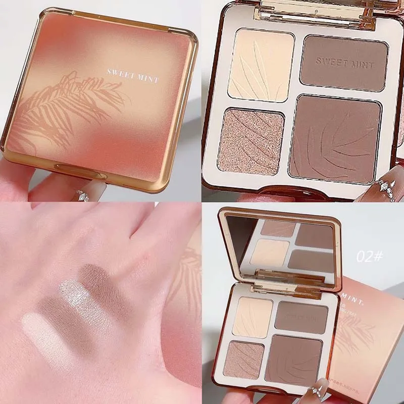 พาเลทท์ไฮไลท์เตอร์คอนทัวร์เฉดดิ้งผงแต่งหน้าเนื้อแมท บรอนเซอร์ ไฮไลท์ กลิตเตอร์ บลัชออน คอนทัวร์จมูก