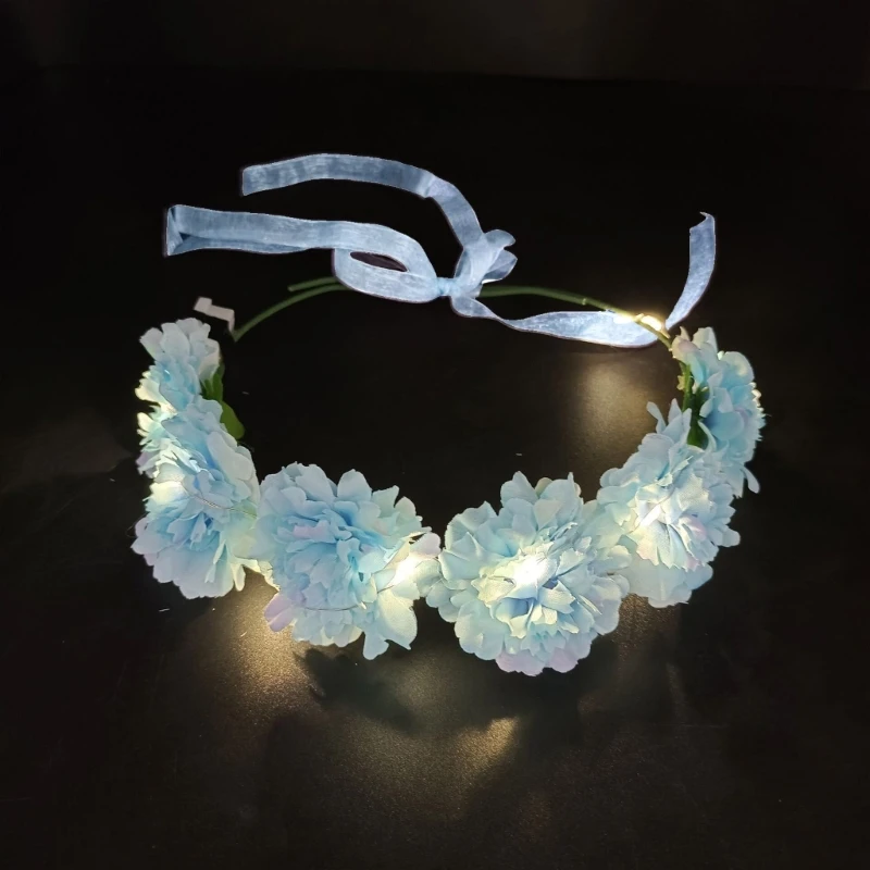 Led Flower Headband Light up Floral Crowns Luminous Glowing Flower Crowns