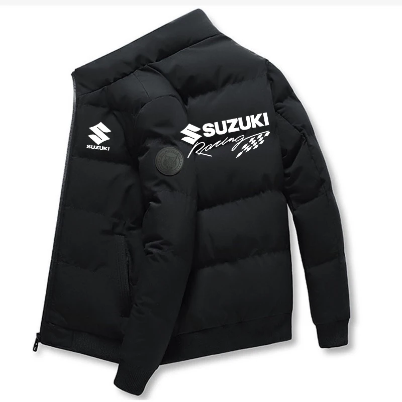 Suzuki Racing Winter Thick Cotton Jacket for Outdoor Cycling - Warm Cold Resistant Fashionable Versatile Leisure Sports Coat
