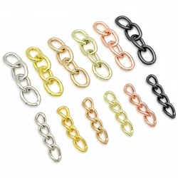 50pcs 21mm 27mm Metal Chain Connector Necklace Bracelet Extension Chain Tail for Keychain Pendant DIY Jewelry Making Findings