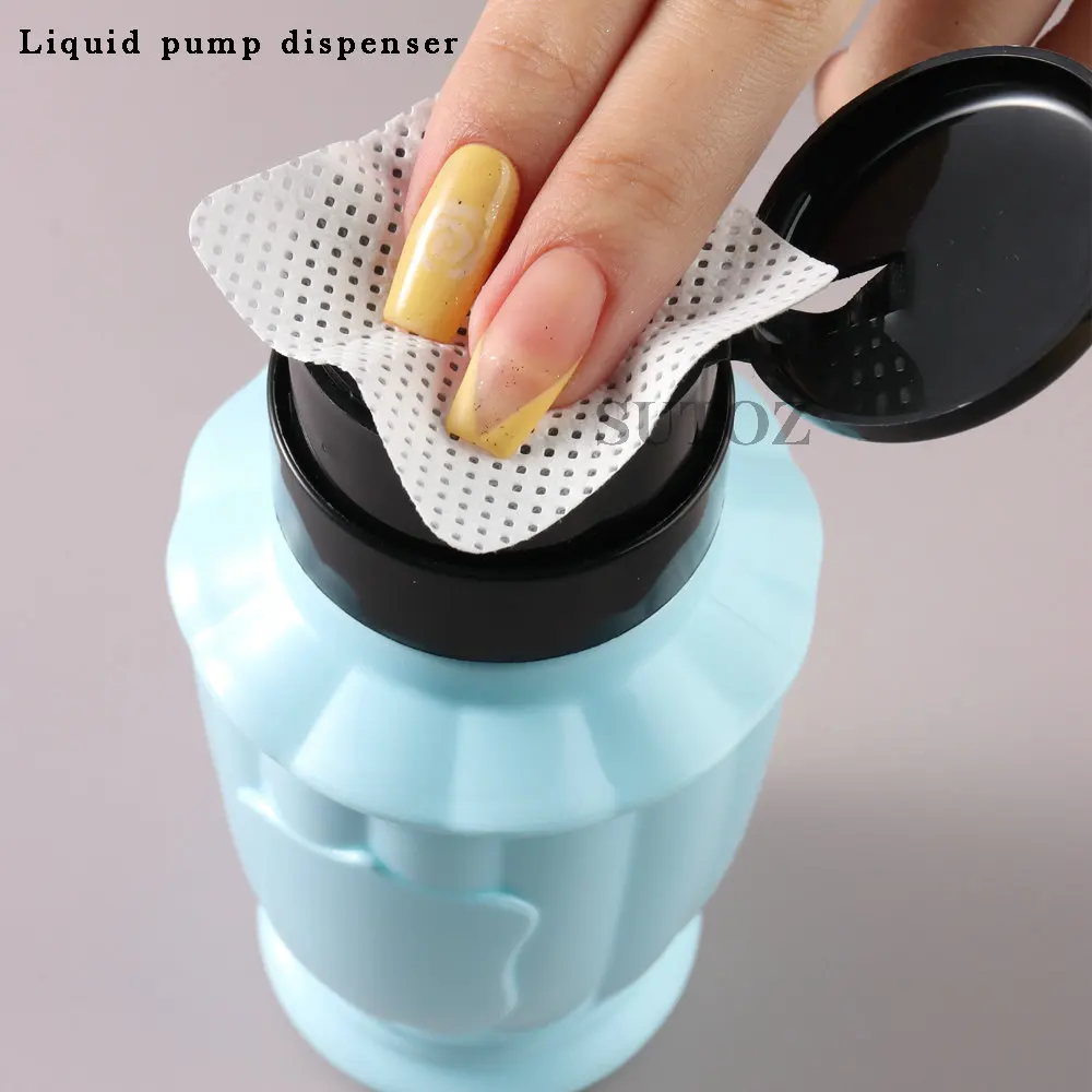 300ML Empty Pump Liquid Dispenser Portable Cleanser Remover Bottle UV Gel Nail Polish Makeup Bottle Nail Manicure Tools LEBA11