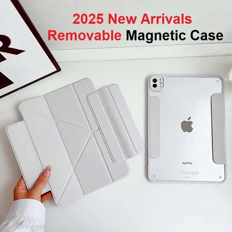 

For iPad A16 11 10 th Generation Case For iPad Air M3 M2 Mini A17 Pro M5 11 13 12.9 Air 5 4 10.9 10.2 " Removable Magnetic Cover