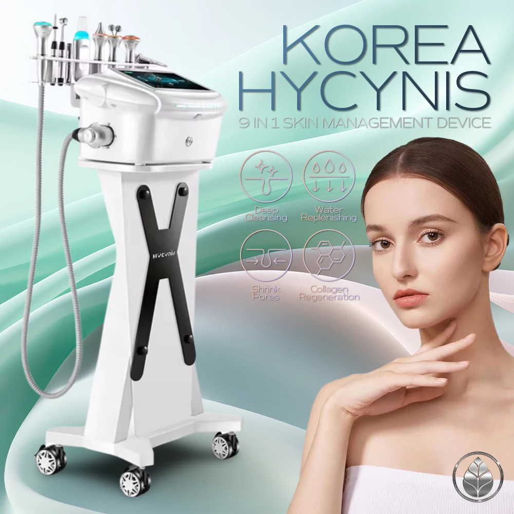 

Korean HYCYNIS 9 in 1 Hydra Water Facial Management Machine Ultrasonic Face Lifting Anti Aging Beauty Salon Spa Equipment