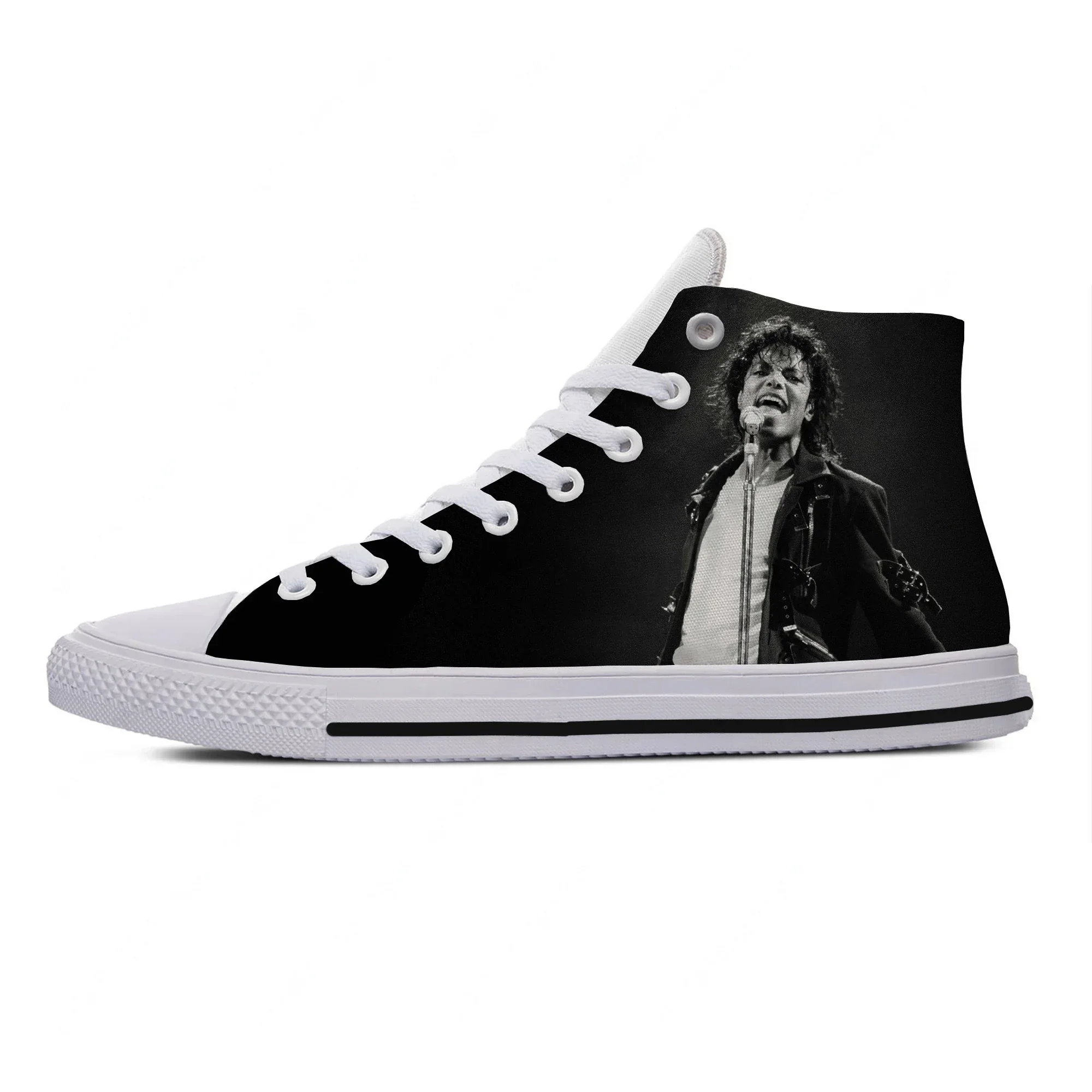 Hot Cool Men Women Hip Hop Fashion Shoes Summer New Mens King of Pop Michael Jackson Comfortable High Help Classic Canvas Shoes