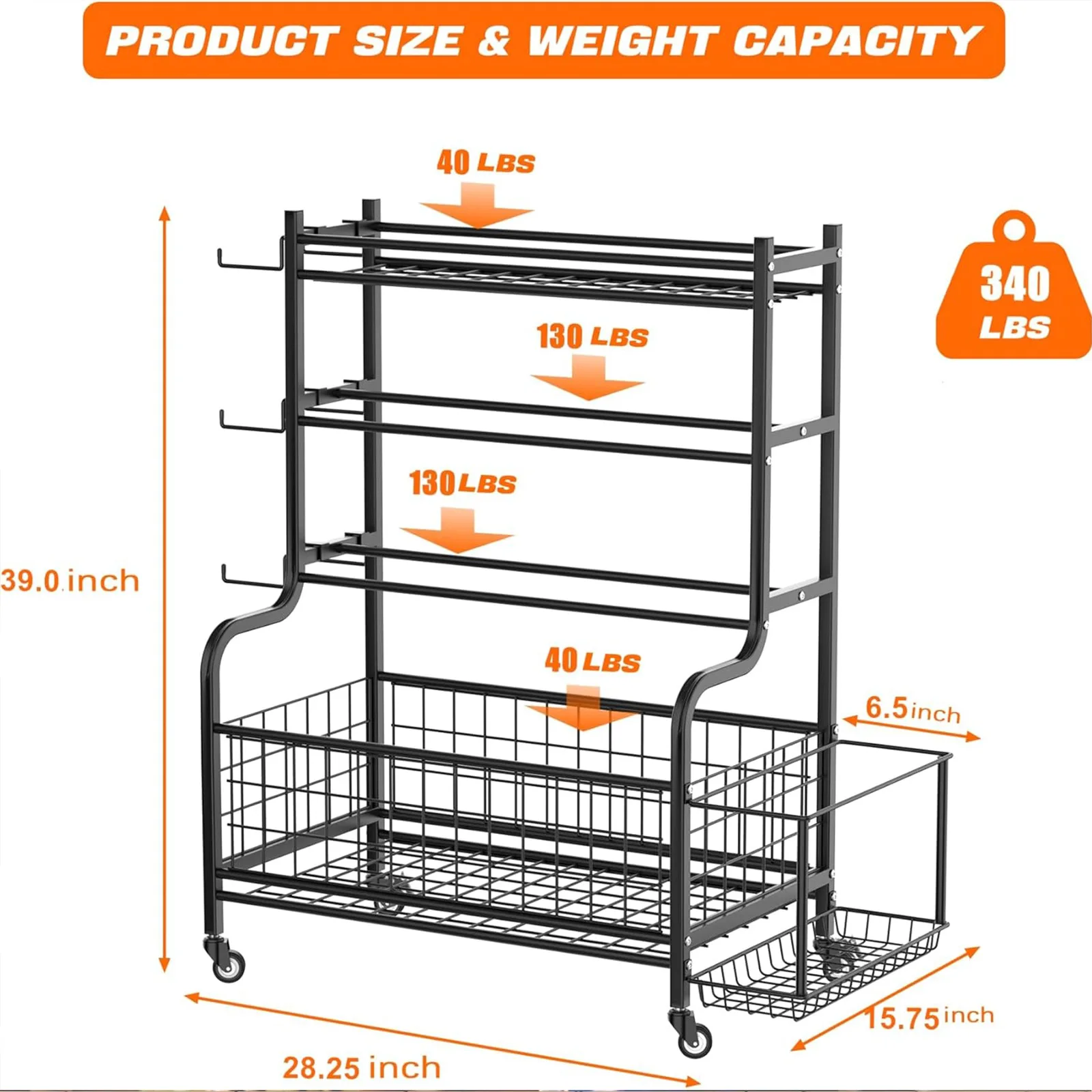 Sporting goods storage rack, yoga mat, basketball storage, dumbbells, sports and fitness storage bracket.