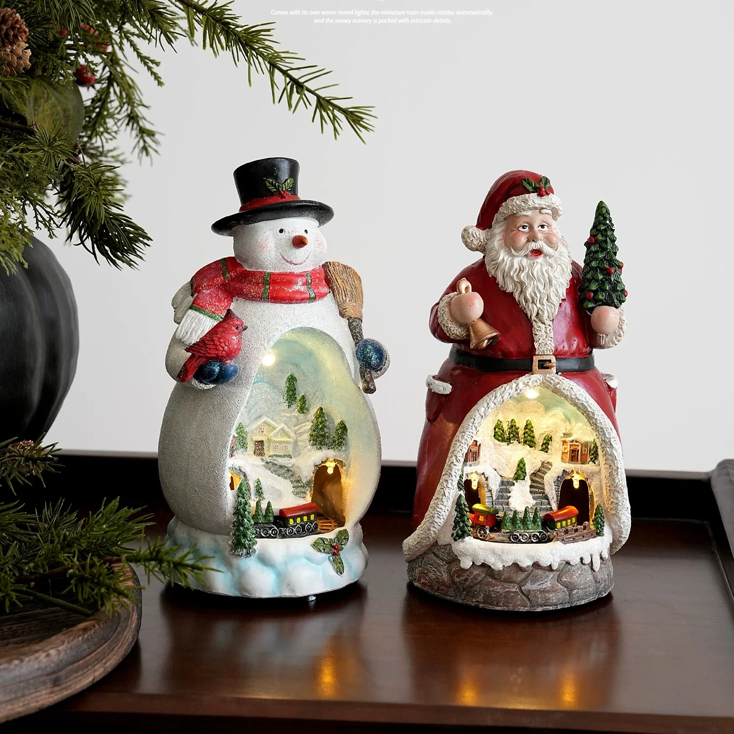 Micro Landscape Santa Claus House Storage Box Home Desktop Decoration Handicrafts Ornaments Christmas Gifts