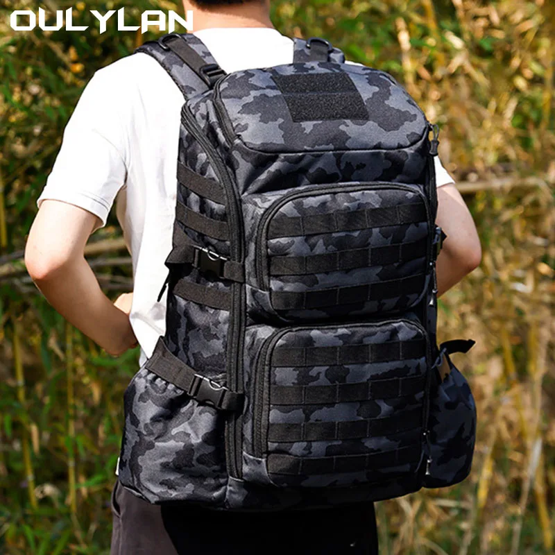 

Oulylan Large Capacity Hiking Backpacks Camping Hunting Fishing Knapsack Outdoor Sports Multi functional Travel Backpack for Men