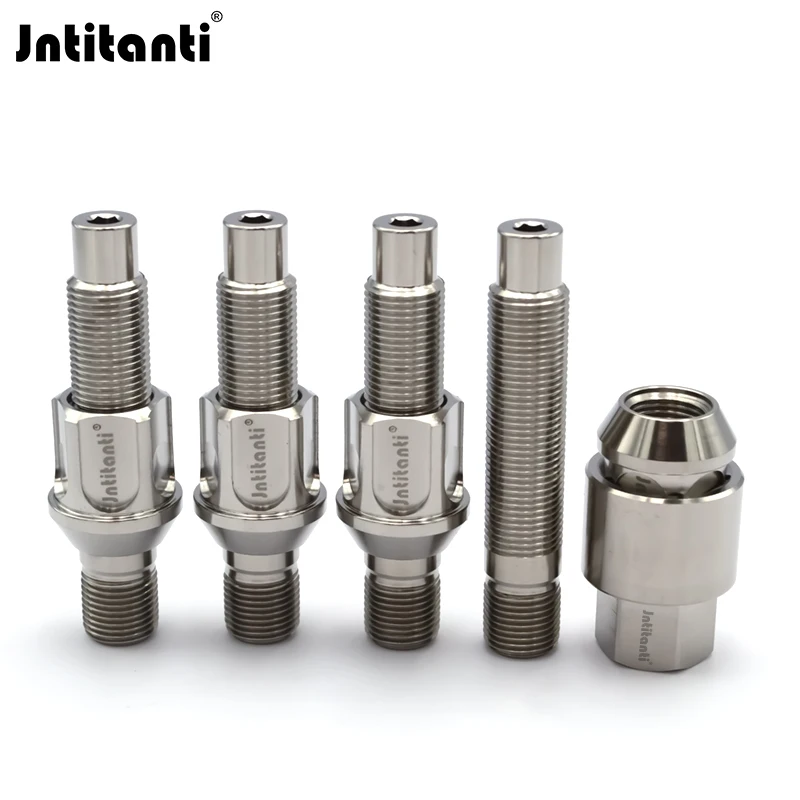 Jntitanti Gr5 titanium anti-theft wheel stud kits M14x1.25mmfor BMW MINI Toyota Supra racing never rust 10.9 grade racing parts