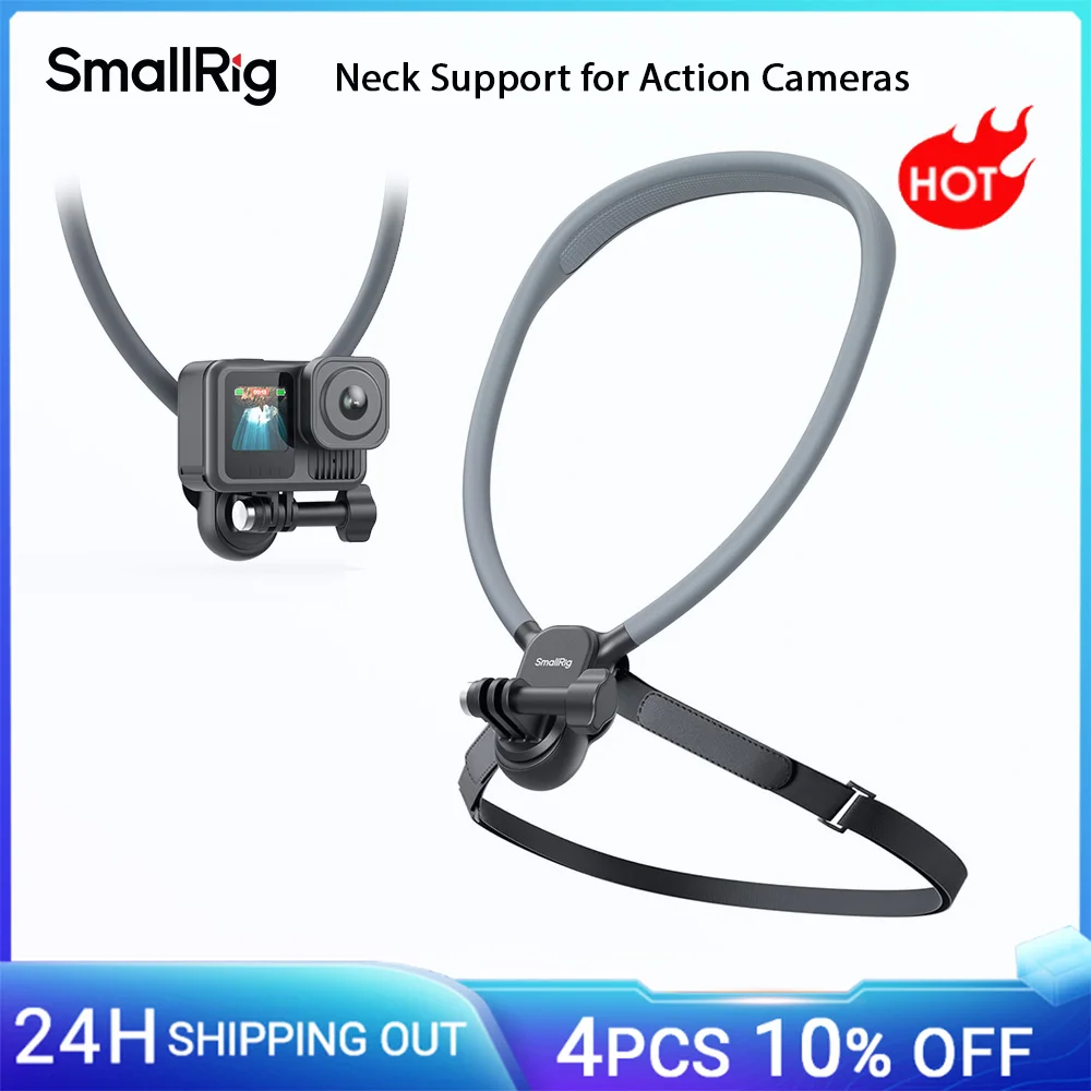 SmallRig Support de cou pour caméras d'action pour GoPro pour Insta360 pour DJI OSMO Action universel avec Support de cou, sangle -5596