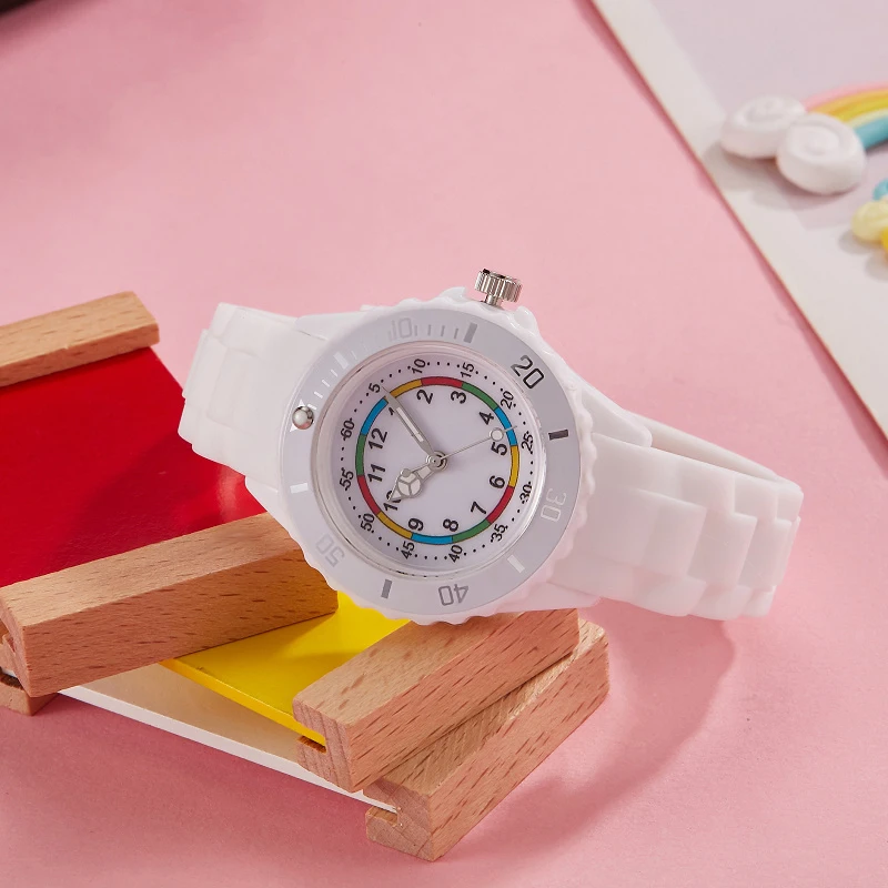 Children Kids Summer Waterproof Shockproof Durable Jelly Strap Analog Quartz Watches for Boys Girls Fashion Sports Student Gifts
