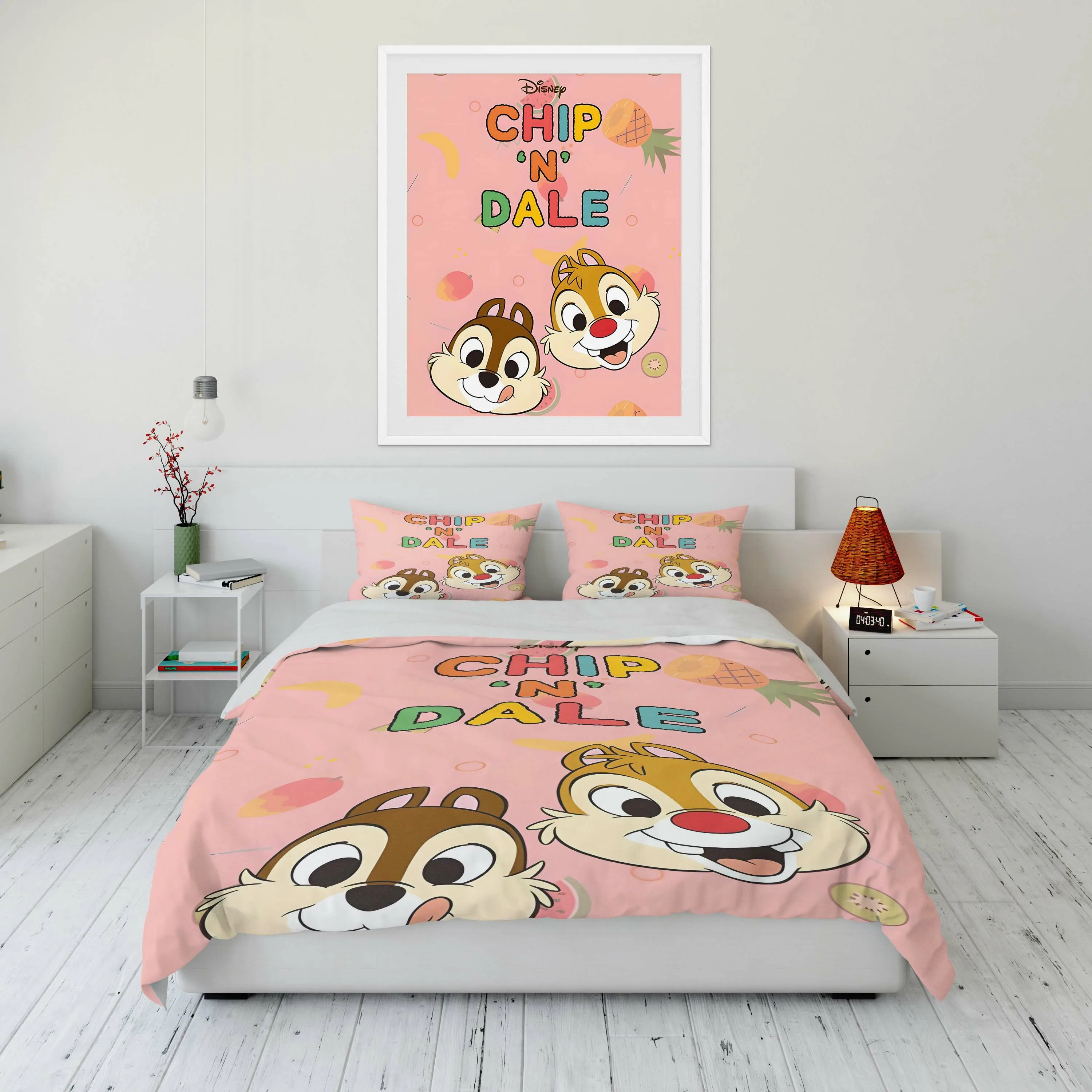 

10 Sizes Disney Chip and DalePrinted Bedding Set Cartoon Microfiber Bed Set Pillowcase Adult Bed Cover Bedroom Bed Set Duvet