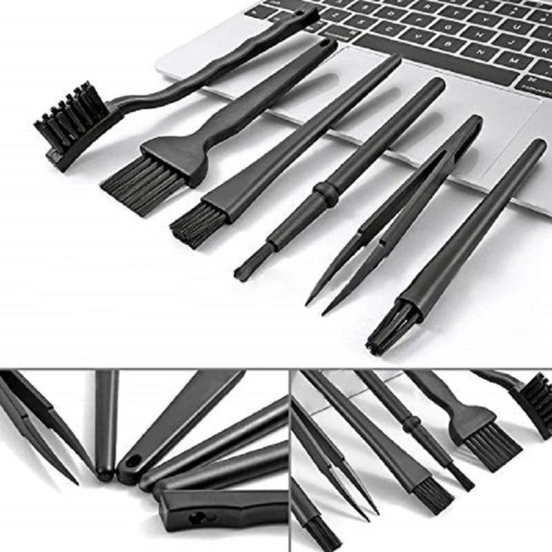 Anti Static Brushes Set 6 Small Portable Plastic Handle Cleaning Brush for Computer Keyboard Electronics