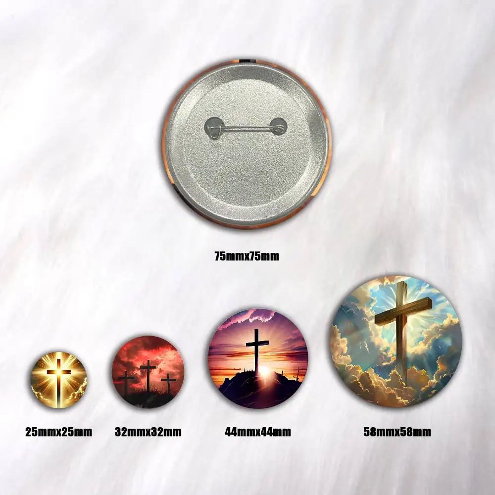 Bible Verse Jesus Christ Christian Art Button Round Creative Pin Brooch Badge Bag Decor Accessories Fans Collect Friends Gifts