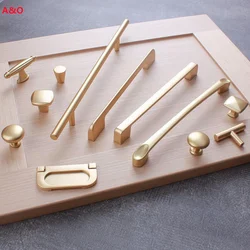 Handles Drawer Cabinet Furniture Kitchen Handles for Cabinet Knob Door Drawer Furniture Kitchen Simplicity Hardware Pearl Golden