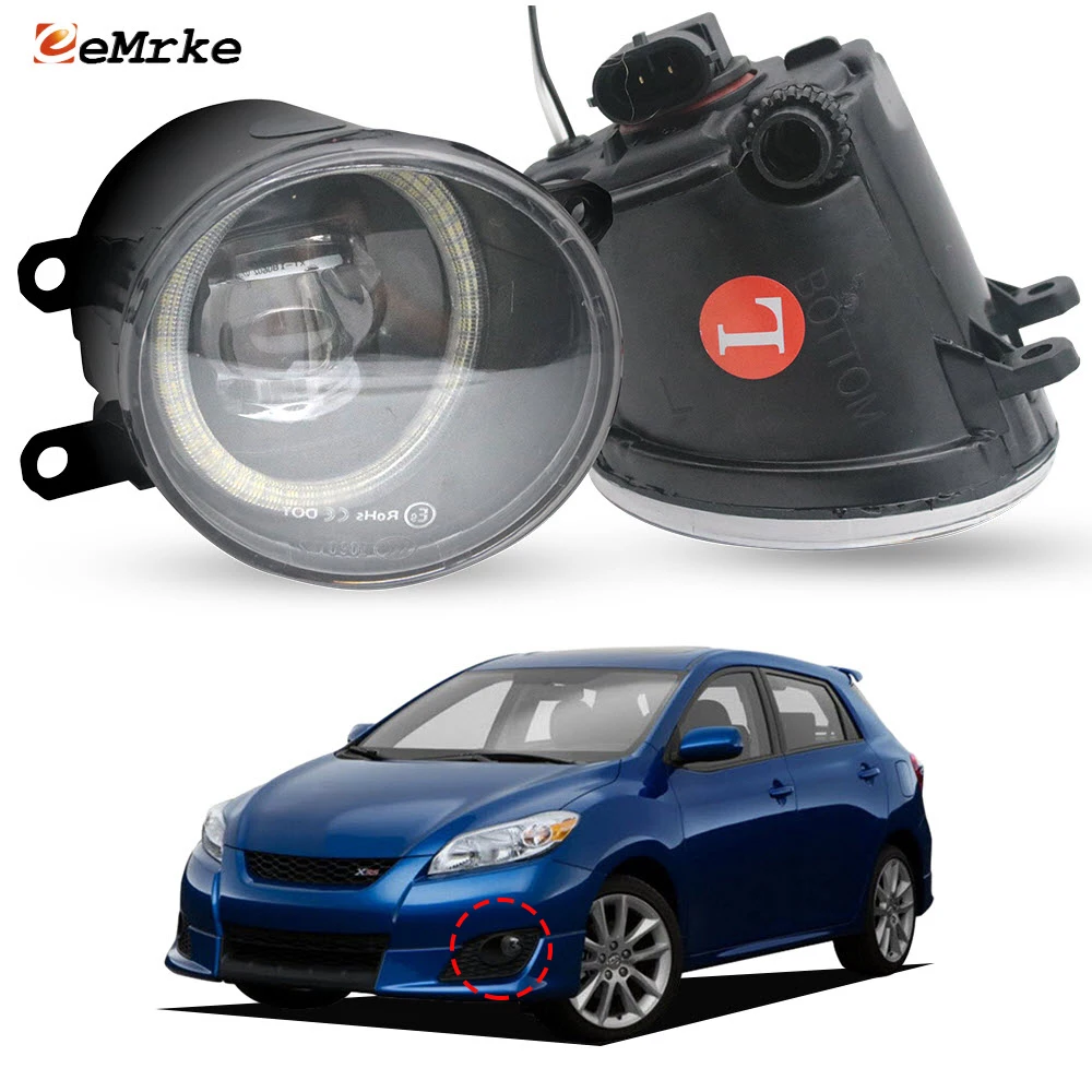 Светодиодные противотуманные фары с PTF-объективом для Toyota Matrix S XR XRS E140 2009 2010 2011 2012 2013, индикатор ширины ангельского глаз, дневные огни