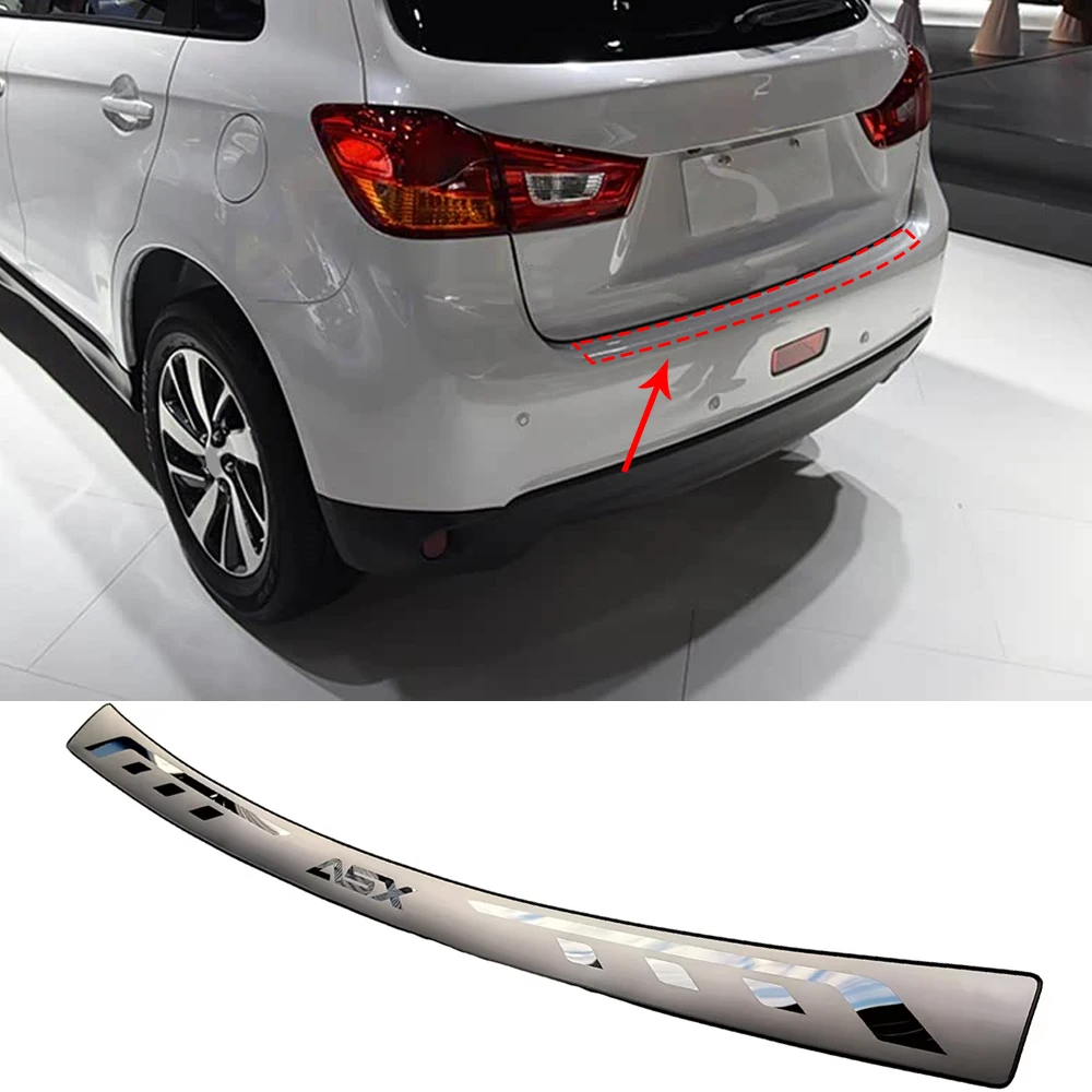 

Для Mitsubishi ASX 2014-2019: Защитная накладка на задний бампер из нержавеющей стали, аксессуары для автомобиля, наклейки-накладки на порог багажника от царапин