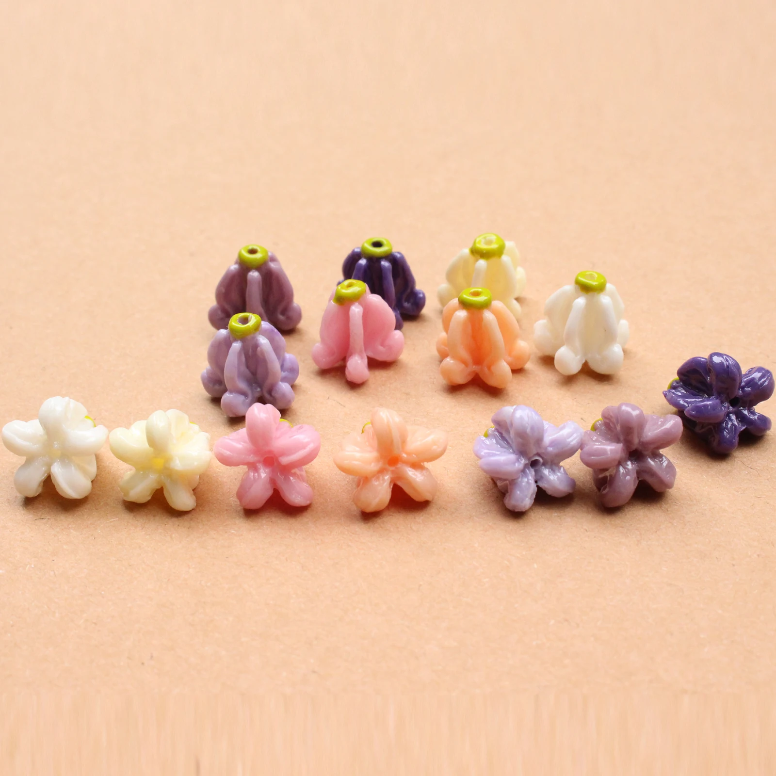 Artificial Coral Wrinkle Crown Flower Green Top Loose Beads Hawii Ocean Style Jewelry Making DIY Bracelet Necklace Earrings