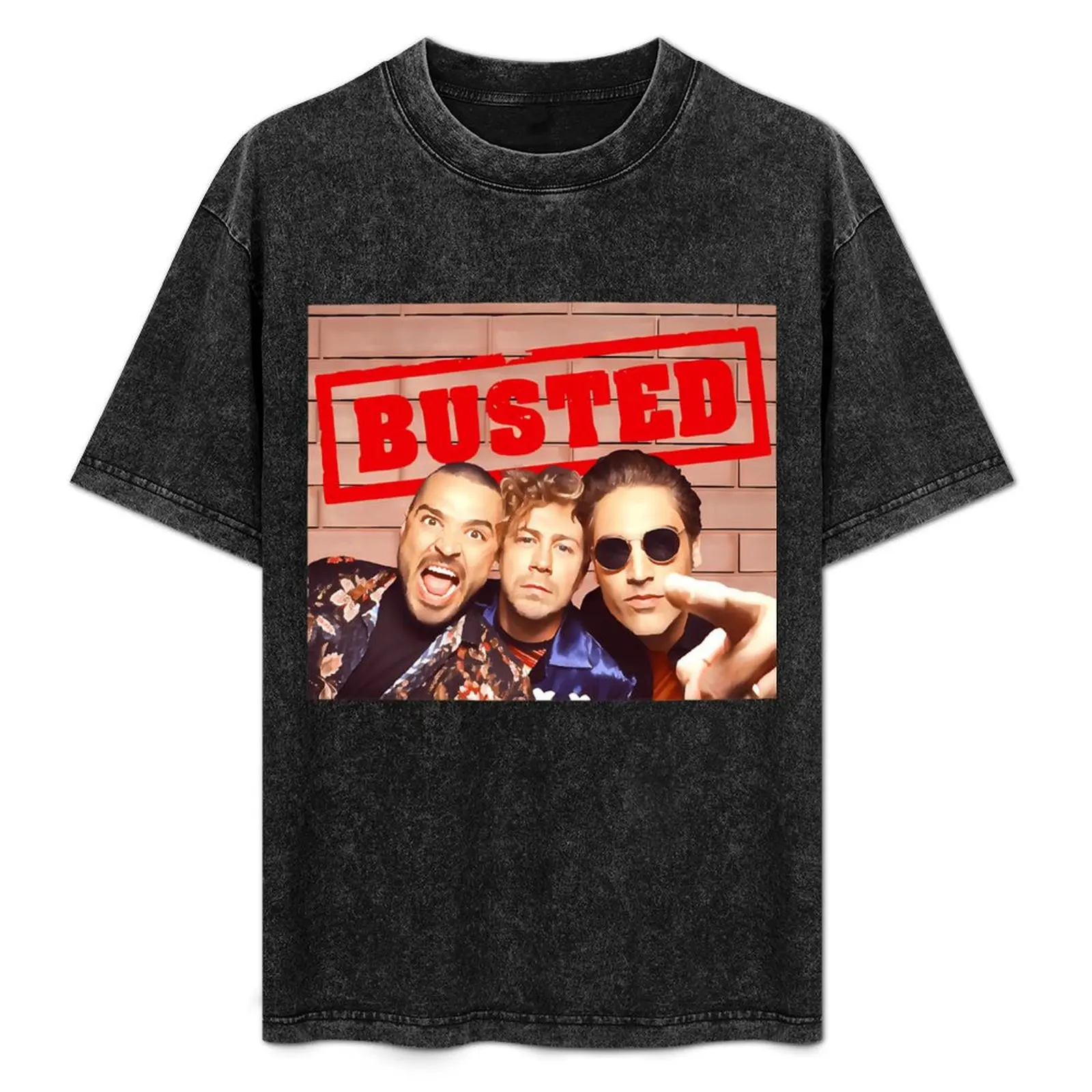 Busted band T-Shirt Funny t-shirts Short sleeve tee blue lock mens cotton t shirts