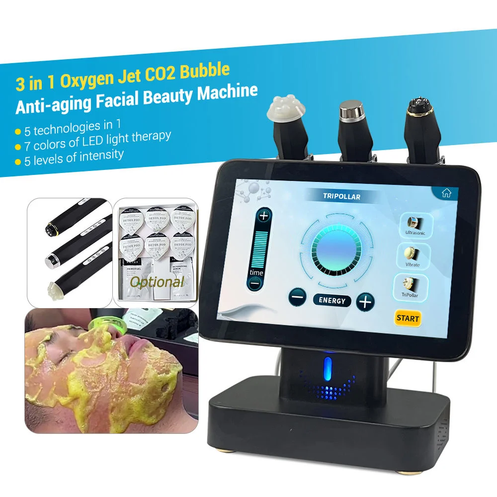 

Newest 3 In 1 Co 2 Water Oxygen Bubble Cleaning Jet Peel Skin Rejuvenation Anti-Aging Beauty Machine for Salon and Home Use