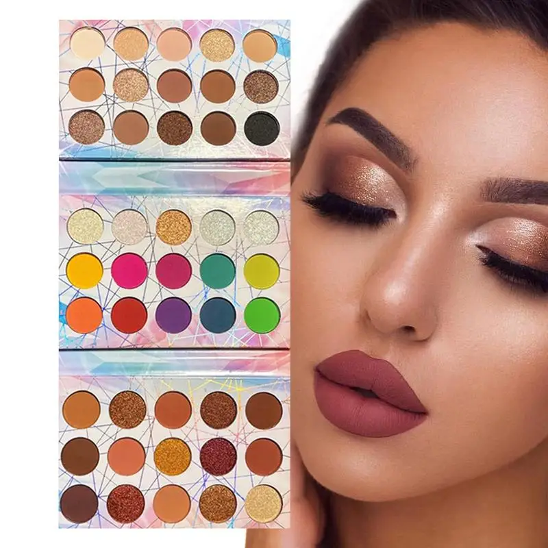 Paleta de sombras de ojos de maquillaje, 45 colores brillantes y coloridos, paleta de sombras de ojos de colores, recubrimiento húmedo y seco