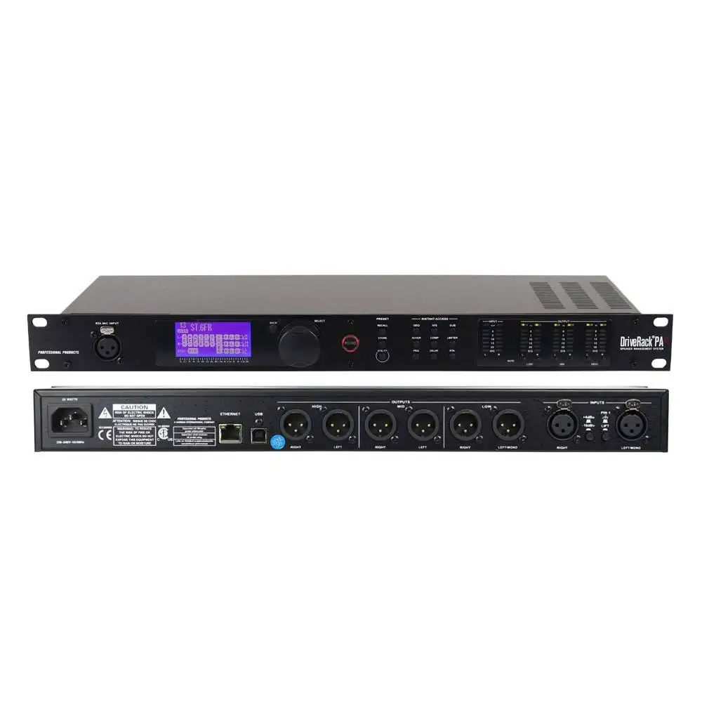 

PA2 DriveRack 2x6 Professional Speaker Management System Audio Equalizer for Stage Sound Equipment Installation