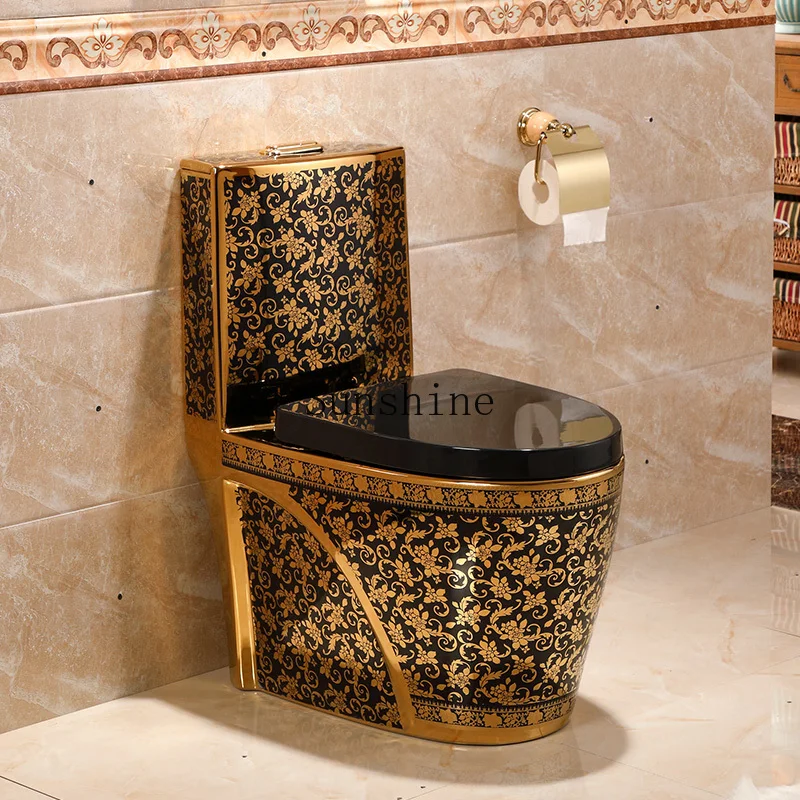 European-style golden flush toilet siphon deodorant creative personality art bathroom household