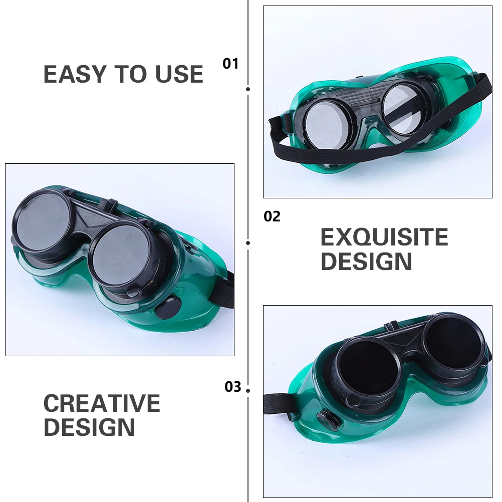 

3pcs Electric Glasses ABS PC Lens AntiGlare Dustproof Protector Welding Goggles Protector for Welding Cutting Grinding