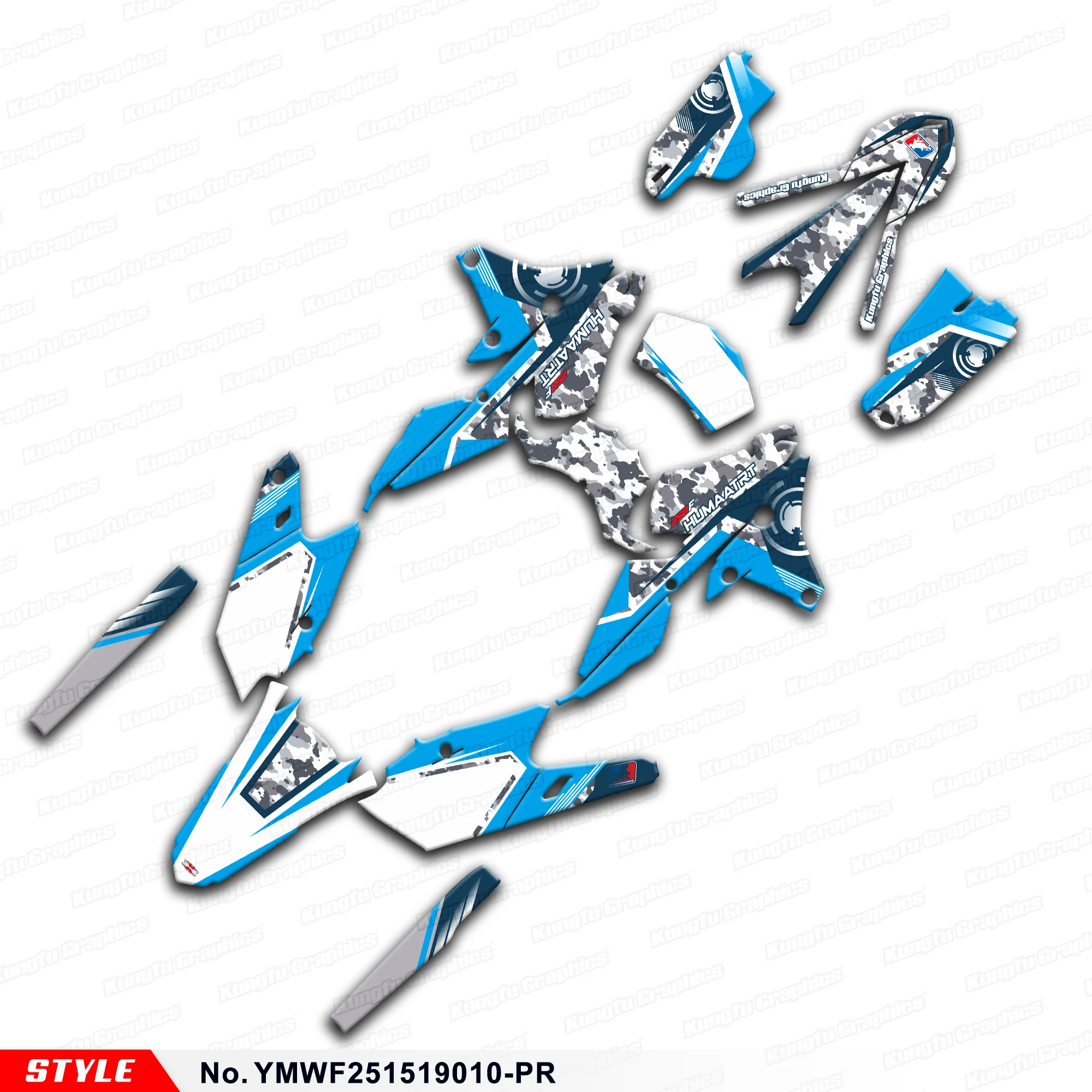 

JY RACING Custom Graphics Sticker Kit for Yamaha WR250F 2015 2016 2017 2018 2019, Rebuild Kit, YMWF251519010-PR
