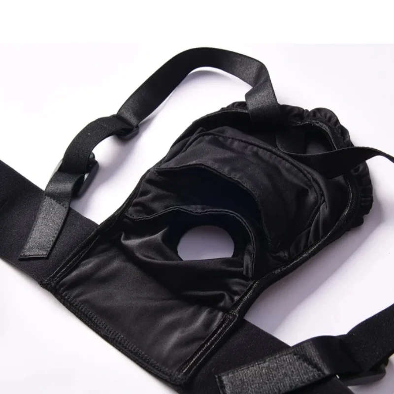 رجل ملابس داخلية رياضية مع ثقب قابل للتعديل حزام الخصر على ملخصات تسخير سراويل قضيب جلدي السروال للذكور النساء الأزواج