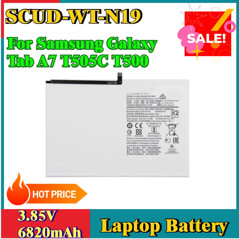 

New Laptop Battery 3.85V 6820mAh SCUD-WT-N19 For Samsung Galaxy Tab A7 T505C T500