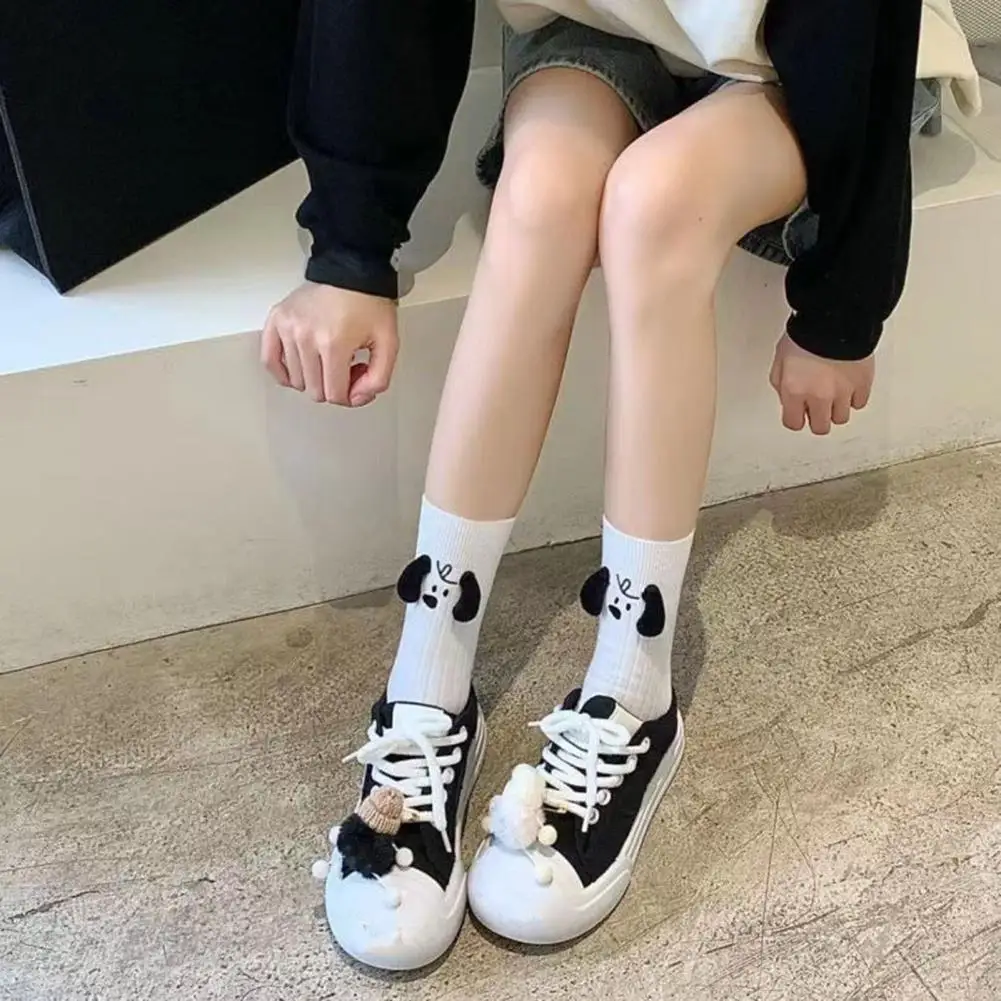 Trendy 3d Ear Socks Ultra-soft 3d Dog Ear Mid-tube Socks for Friends Sisters Lovers High Elastic Cartoon Funny Pile for Women