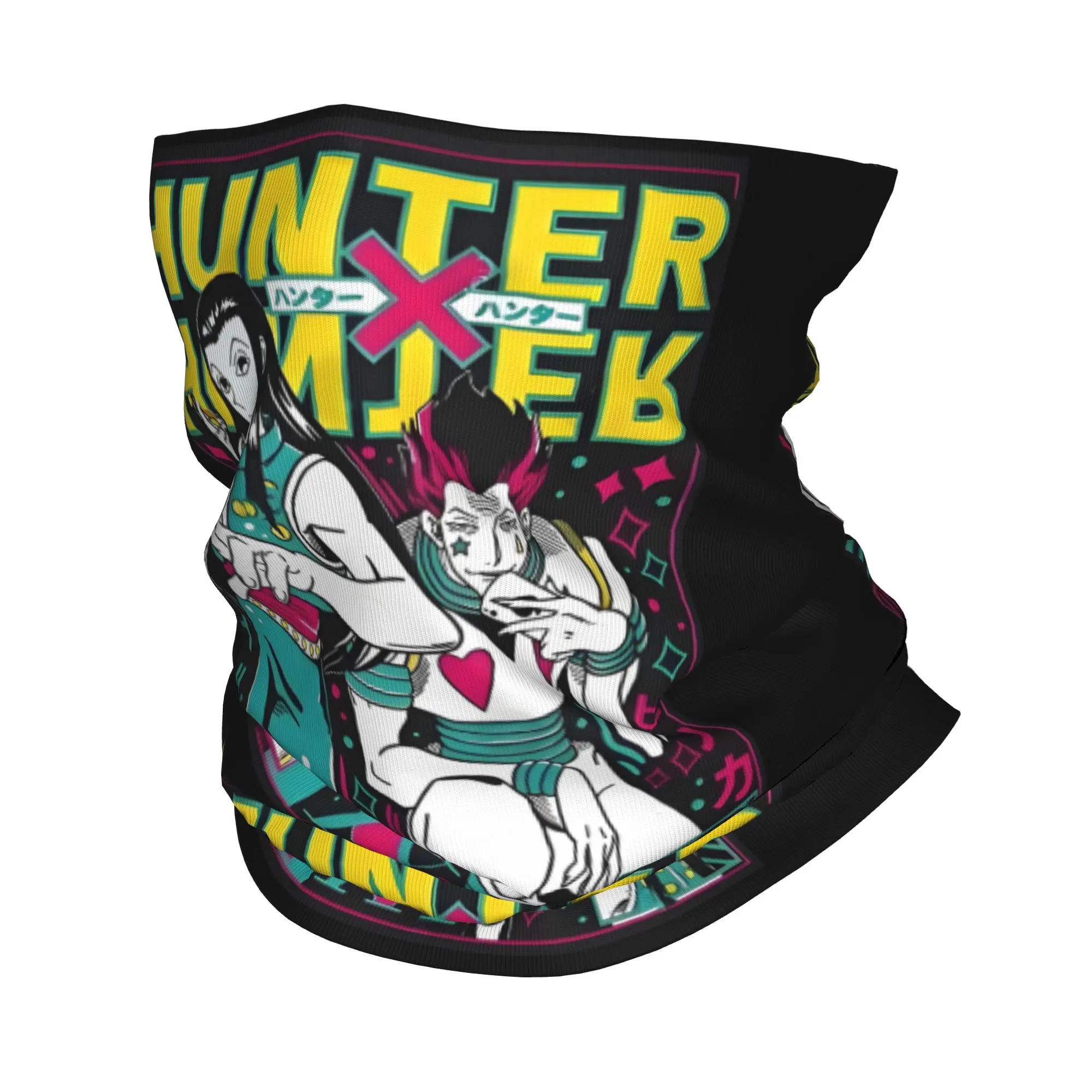 Hisoka Anime Hunter × Hunter Japane Manga   Bandana Neck Gaiter UV Protection Face Scarf Cover Men Women Headband Tube Balaclava