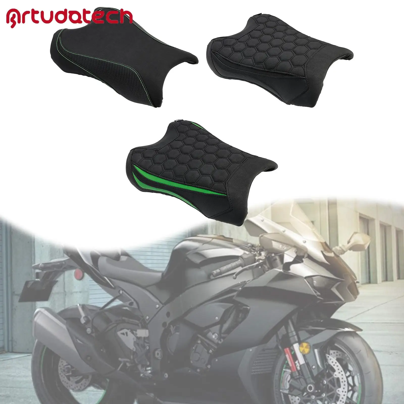 

Front Driver Seat Raider Cushion Fit Green for Kawasaki Zx-10R/Rr 2021 2022 2023 Green