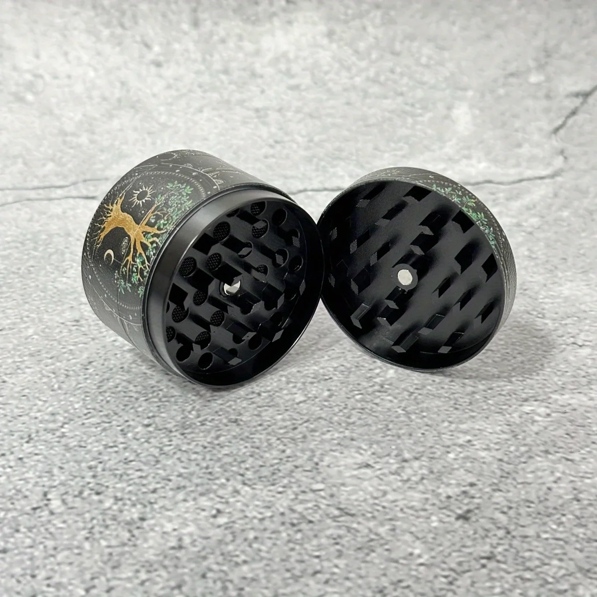 1.6/2/2.5inch Tree Life Metal Herb Grinder Mill Mortar 4-Layers Tobacco Vanilla Bud Grinder Grass Cigar Smoking Cigarette Tool