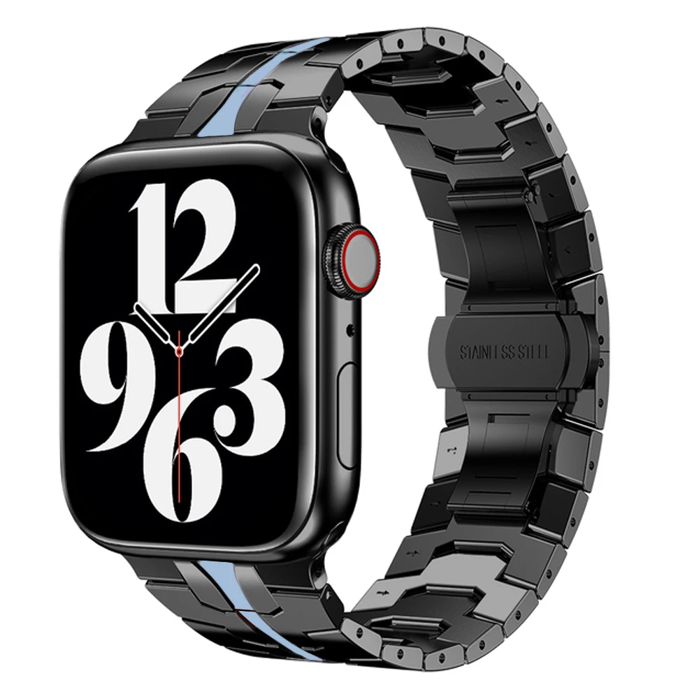 For Apple Watch 7se new Iron Man stainless steel metal strap for Apple iwatch 7 6 5 4 3 2 45mm 44mm 42mm 41mm 40mm 38mm bracelet