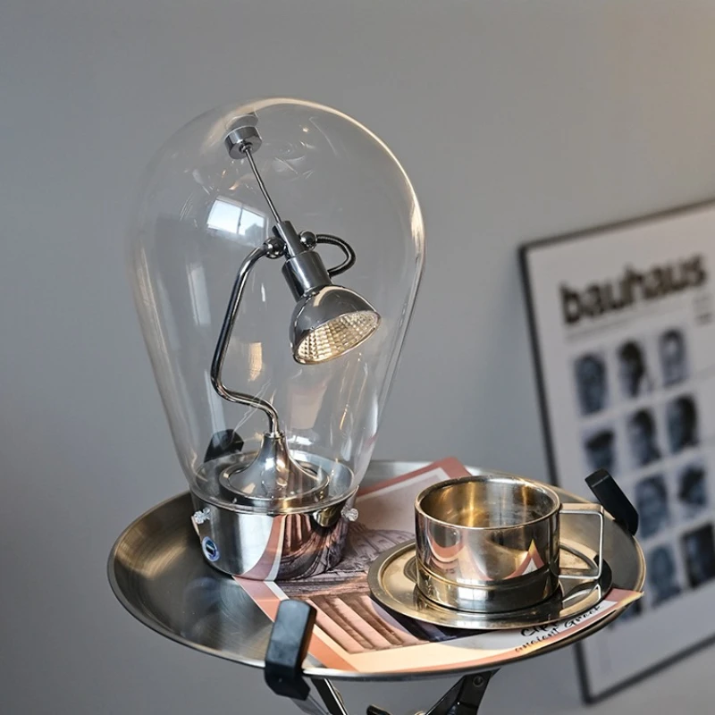 

Italian designer light bulb table lamp industrial wind creative charging wireless bedside ambient night light