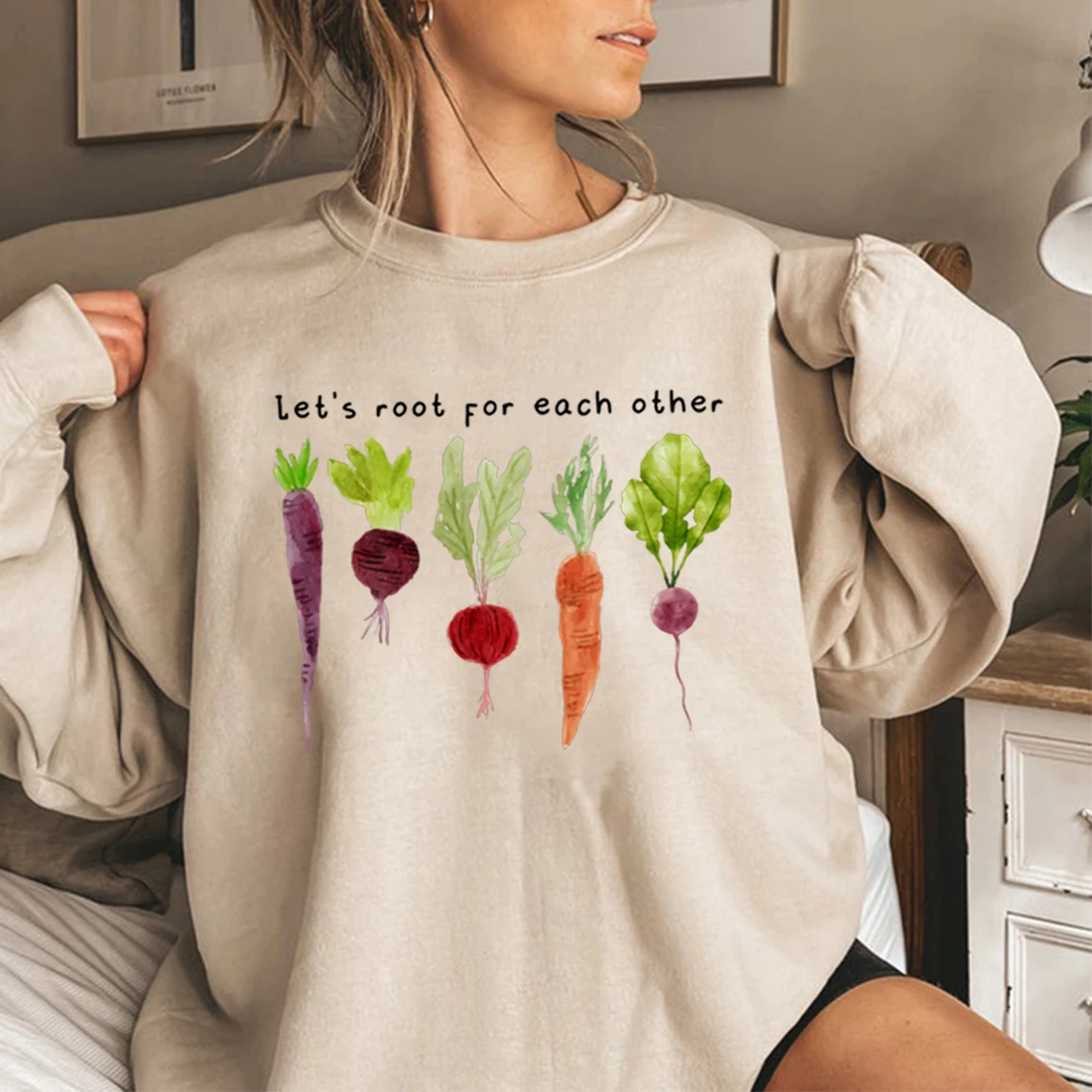 Lets Roots for Each Other Sudadera vegetal Uplifting Sudadera con capucha Unisex Sudaderas de manga larga Sudaderas con capucha gráficas de jardinería vintage