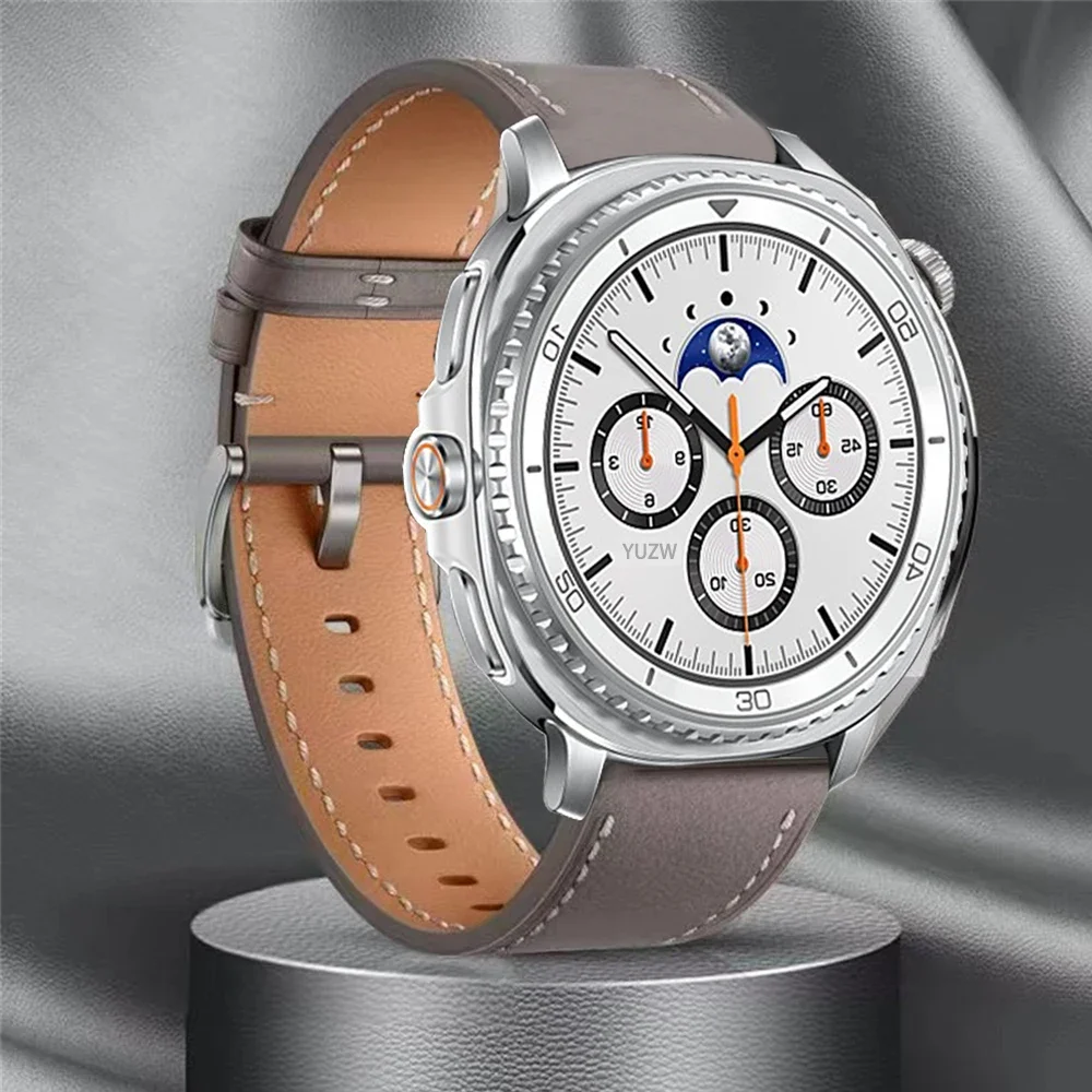 Samsung Galaxy Watch 8 Classic 8 44mm 40mm 46mm、Galaxy Watch Ultra 2 47mm対応 レザーストラップ バンド ブレスレット ジャストフィット