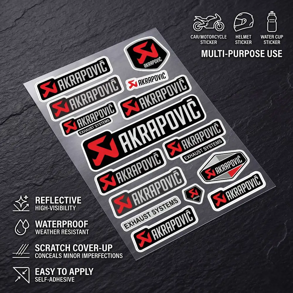 Akrapovic – autocollant décoratif réfléchissant, durable, imperméable, couvrant les rayures, pour moto, voiture, casque, accessoires de réfrigérateur