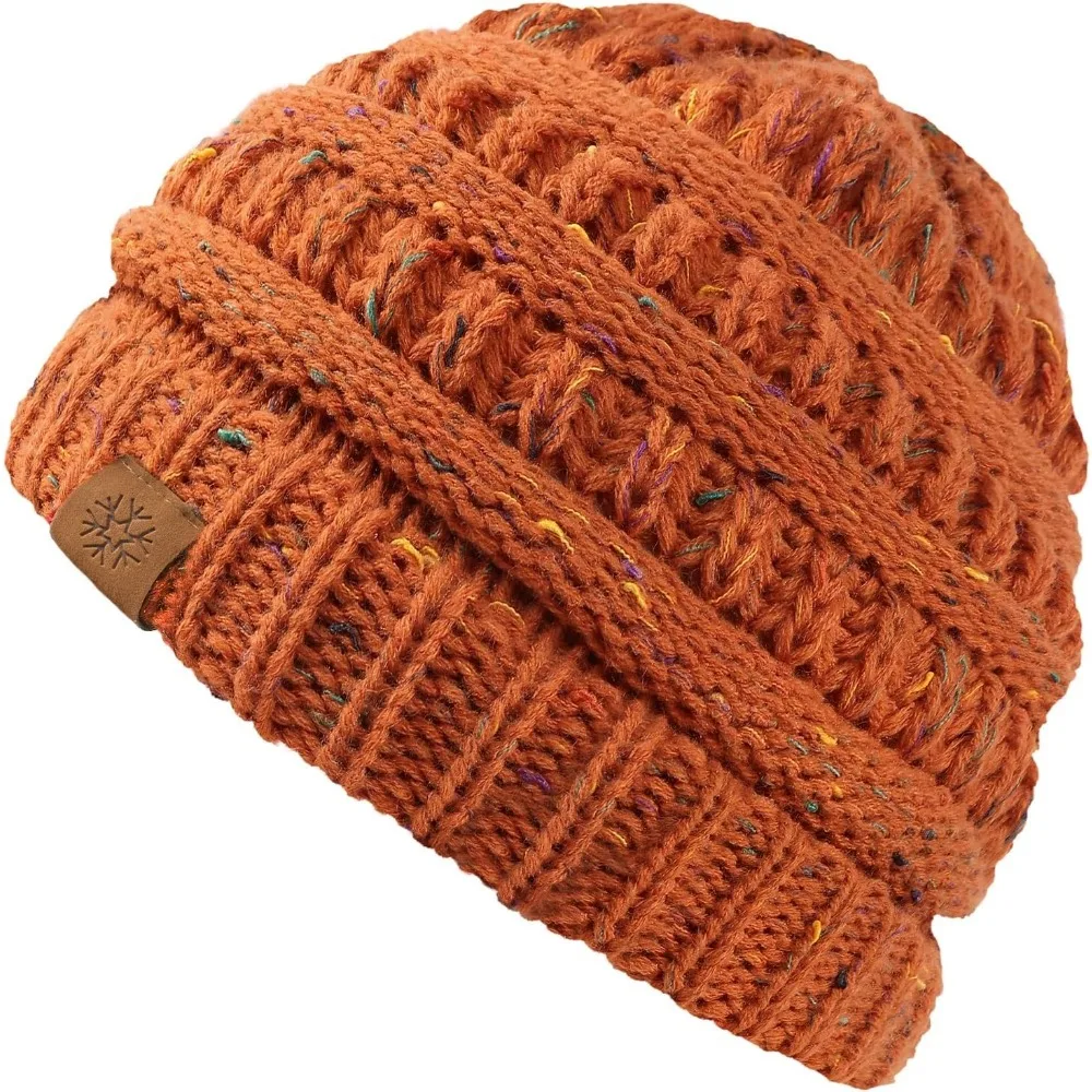 Topi musim dingin wanita yang tebal dan lembut, topi rajutan kasual, topi rajutan elastis yang lucu.