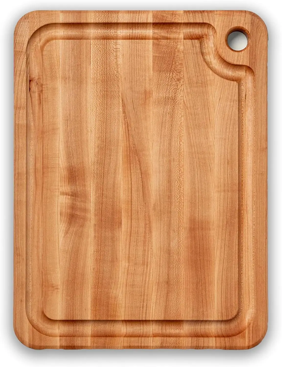 

Prestige Series Rectangular Wooden Maple Cutting Board 20”x15” – 1.25” Thick, 10-lb Reversible Butcher Block with Ju