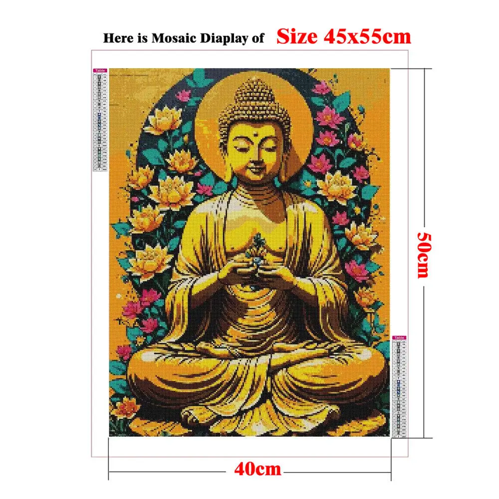 DIY Diamond Painting 5D Full Round/Square Serene Buddha Statue Diamond Mosaic Art DIY Spiritual Zen Decor Meditation Room Decor