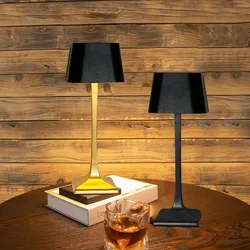 Rechargeable wireless bedroom bedside decoration simple metal touch LED table lamp creative atmosphere lamp