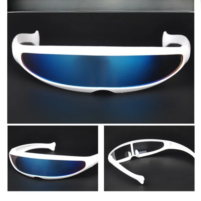 Futuristic Narrow Cyclops Visor Sunglasses Personalized Sunglasses Space Robot One-piece Mercury Lenses Sunglasses Glasses