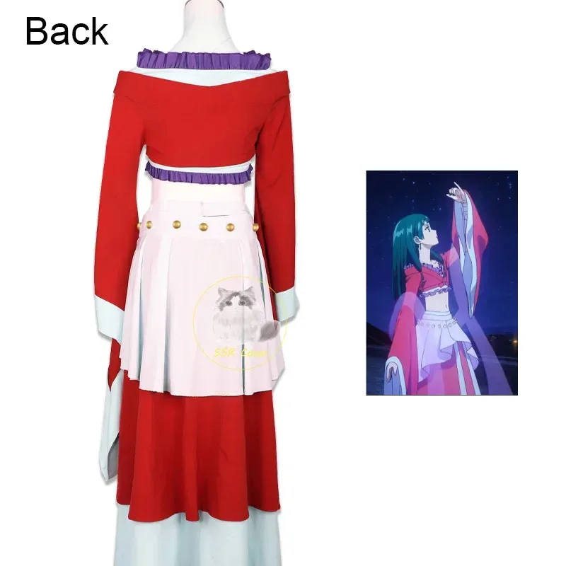 Disfraz de Cosplay de Anime The Apothecary Diaries Maomao, uniforme rojo, peluca verde, vestido de baile Hanfu chino para mujeres y niñas, disfraces de falda;