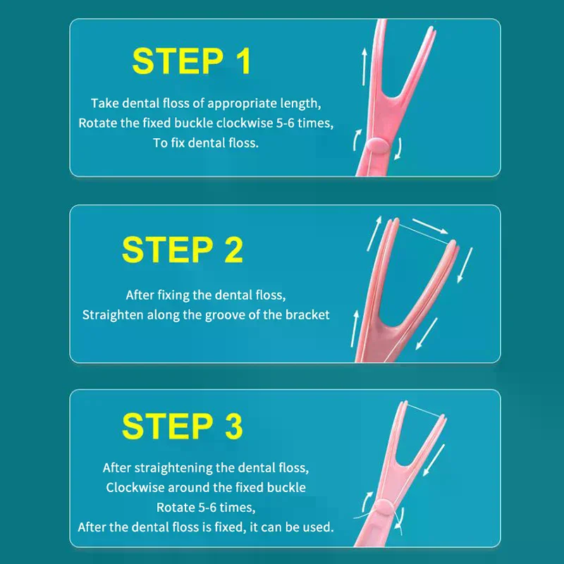 10m Dental Floss With Holder With Storage Box Teeth Cleaning Picks Reusable Replaceable Handle Stick Tool Threader For Braces