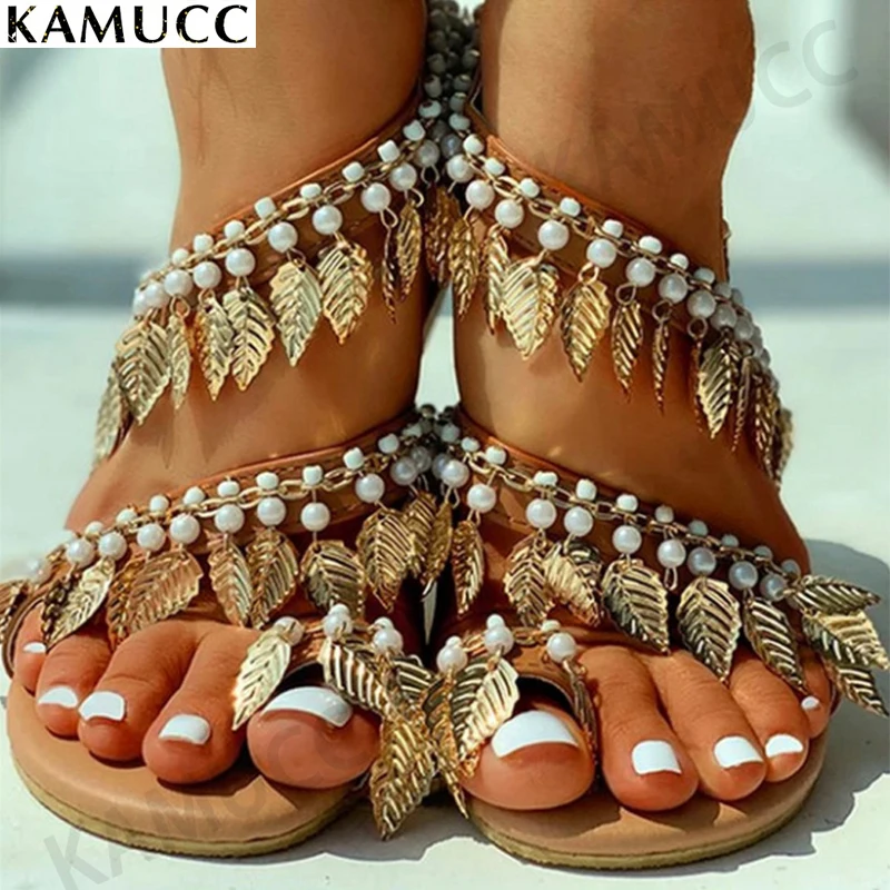 Sandalias planas de verano para mujer, zapatillas de playa, chanclas de cristal, zapatillas informales